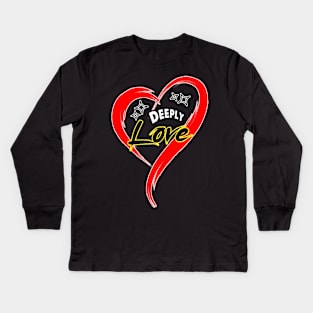 "Deeply Love" Valentine Day Special Kids Long Sleeve T-Shirt